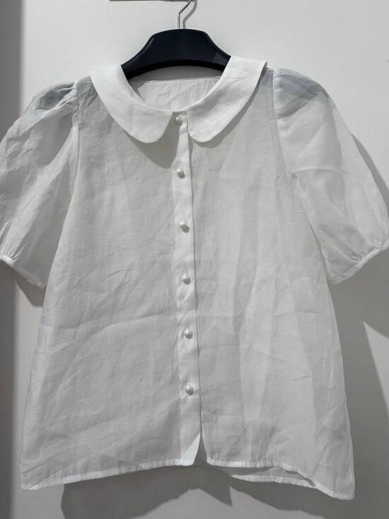 Tops - White Collar Blouse